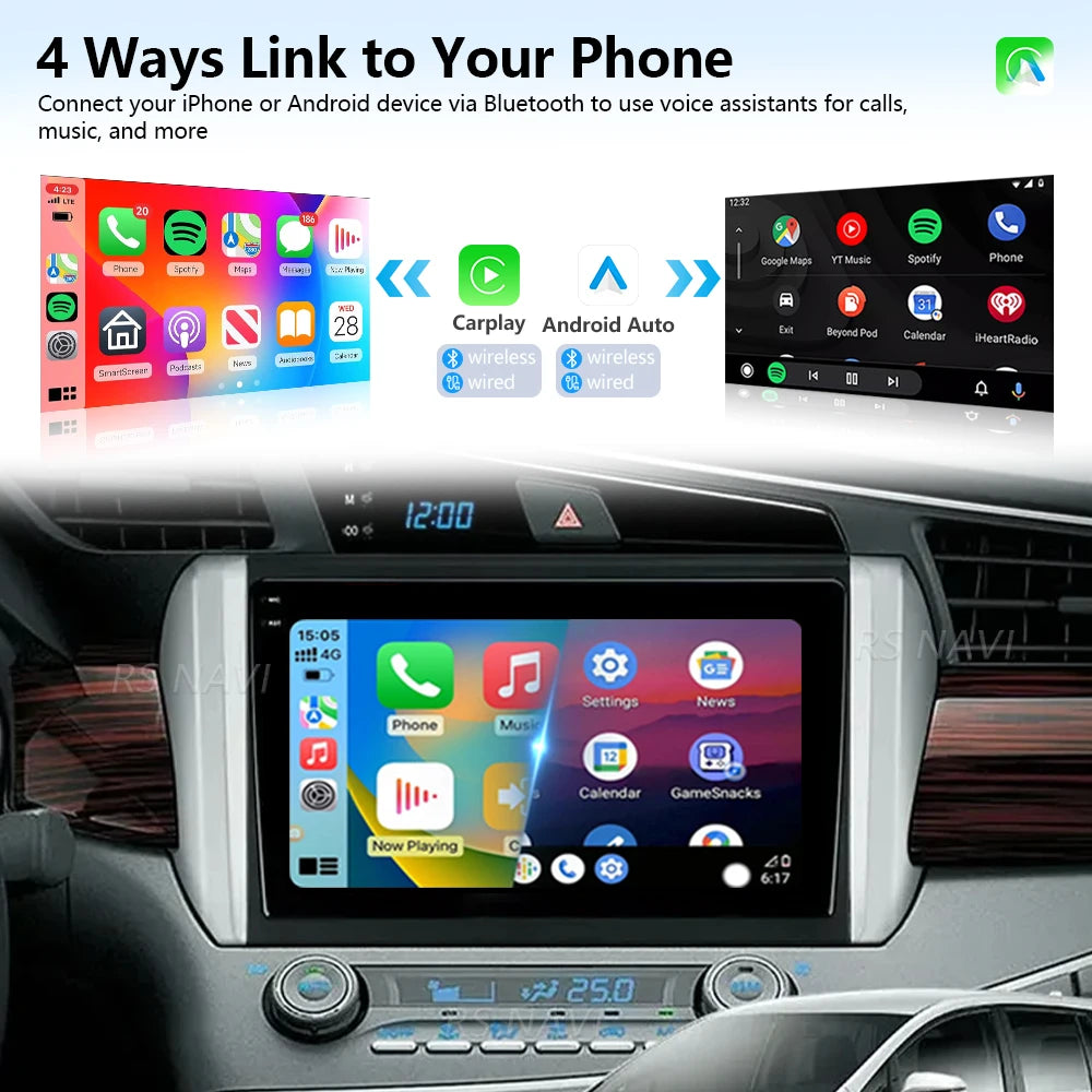 Android 16 Carplay Auto Qualcomm 2K QLED Screen Car Radio Player For Toyota Innova 2 2015-