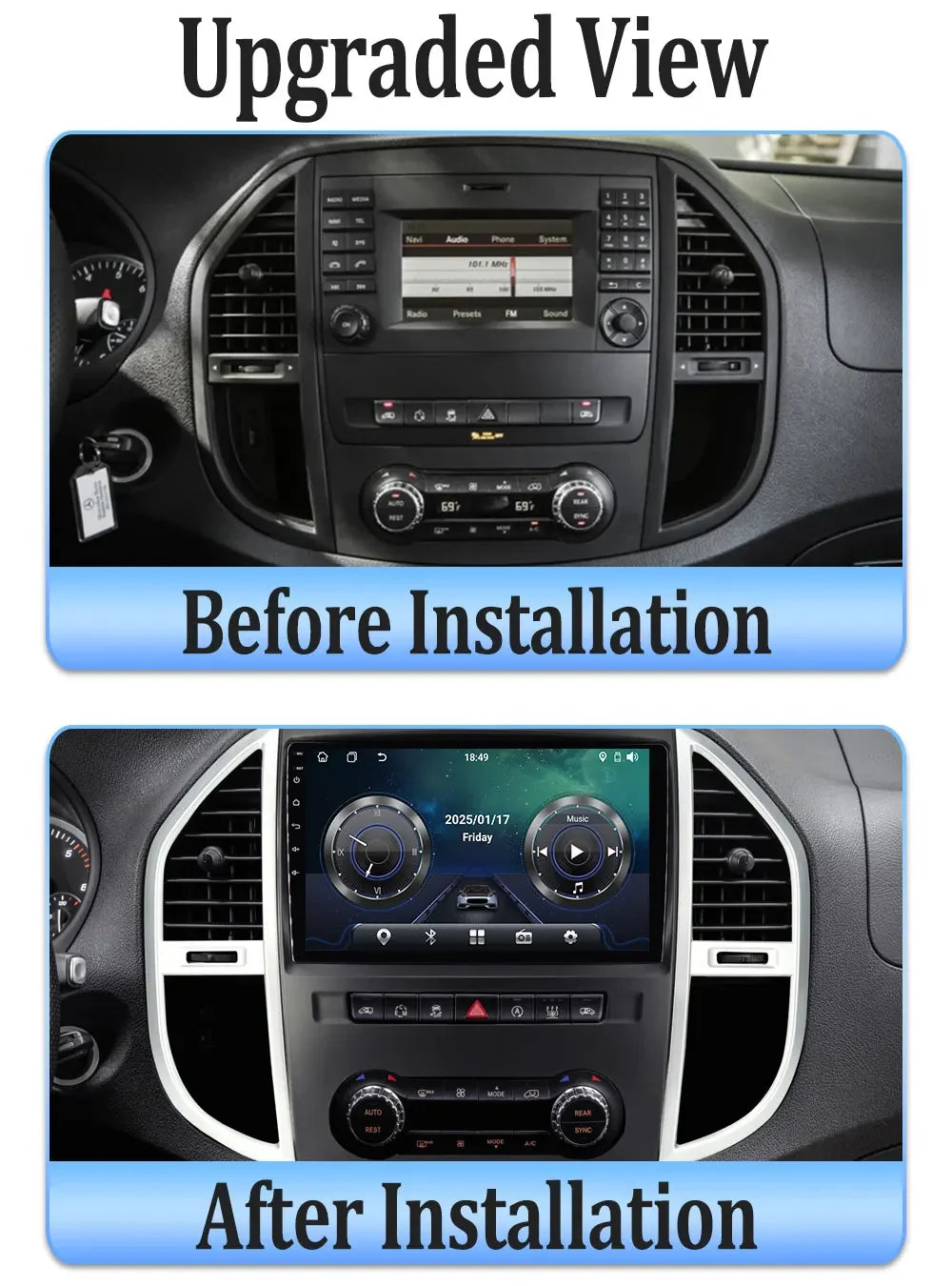 Car Radio Android 16 4G+WIFI Carplay For Mercedes Benz Vito 3 W447 2014-2020 Car Multimedi