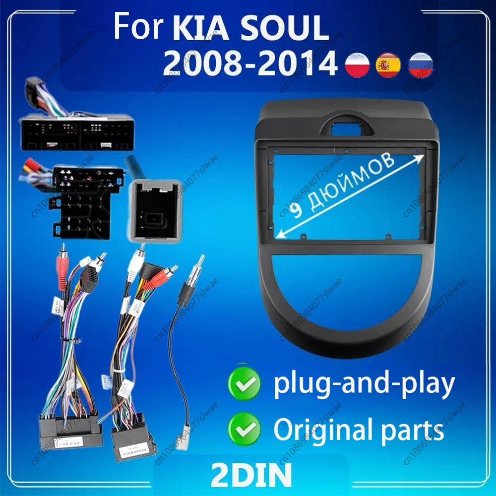 9 inch For KIA SOUL 2008-2014 Car Radio Fascias Android MP5 Stereo Player 2Din Head Unit P