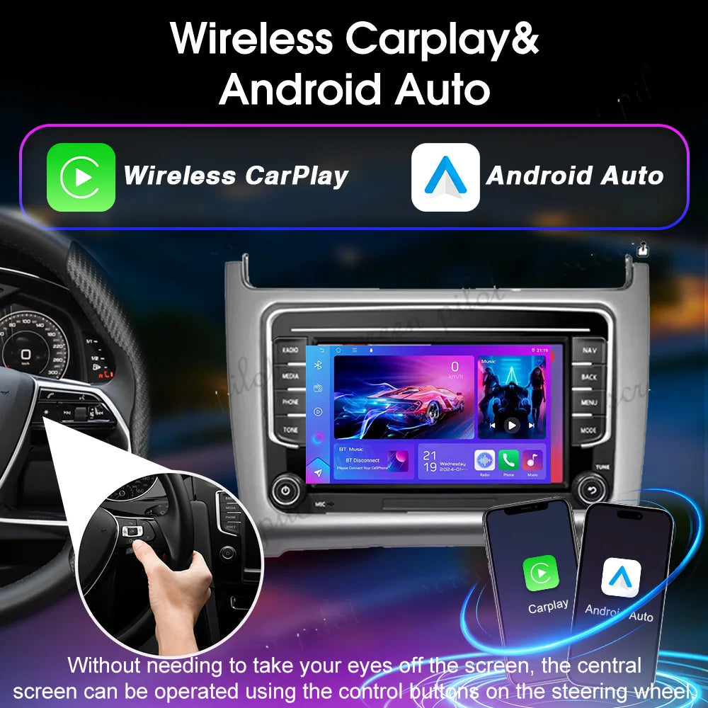 7" Car Radio For Volkswagen VW Polo 2014 2015-2017 Android 16 Multimedia Video Player Gps  | AUTOKITSHOP