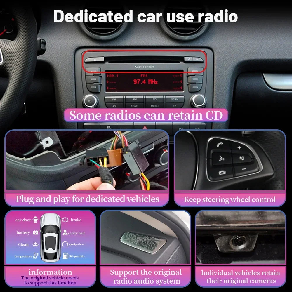 Android 14 Wireless BT Carplay Touch Head Unit Screen Stereo For Toyota Camry 5 XV 30 2001