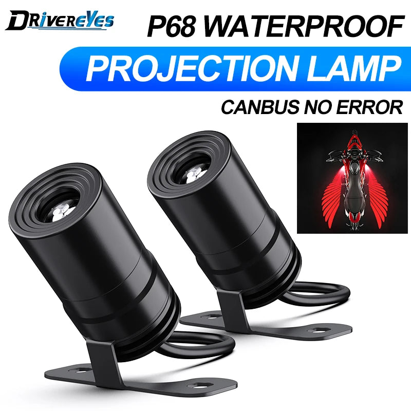 Motorcycle LED Chassis Lights Angel Wing Projection Lights Universal Fog Light Modified Pa