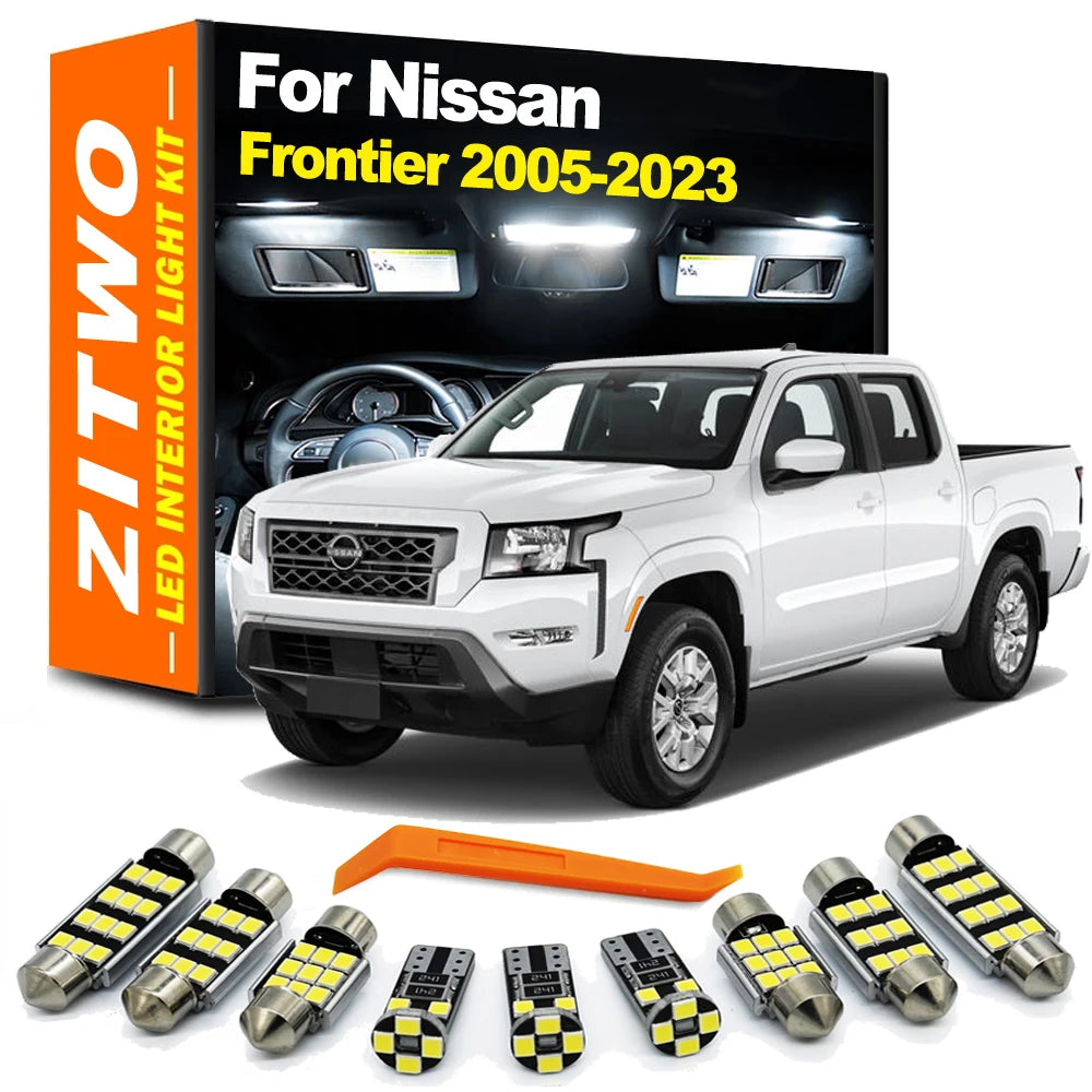 ZITWO 10Pcs Car LED Interior Reading Light License Plate Lamp Kit For Nissan Frontier 2005- 2017 2018 2019 2020 2021 2022 2023