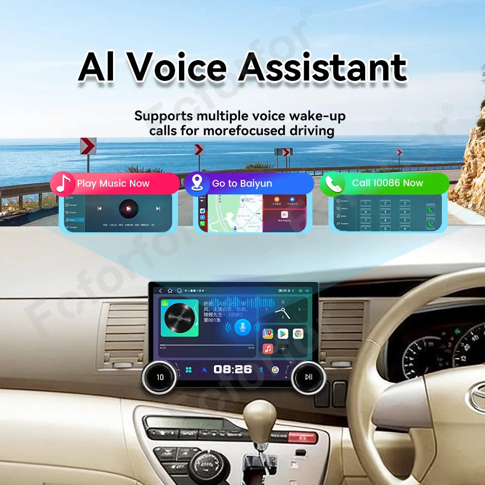 Premium HD Touch Screen 11.5 Inch Android 15 Car Stereo Wireless CarPlay GPS Navigation Mu