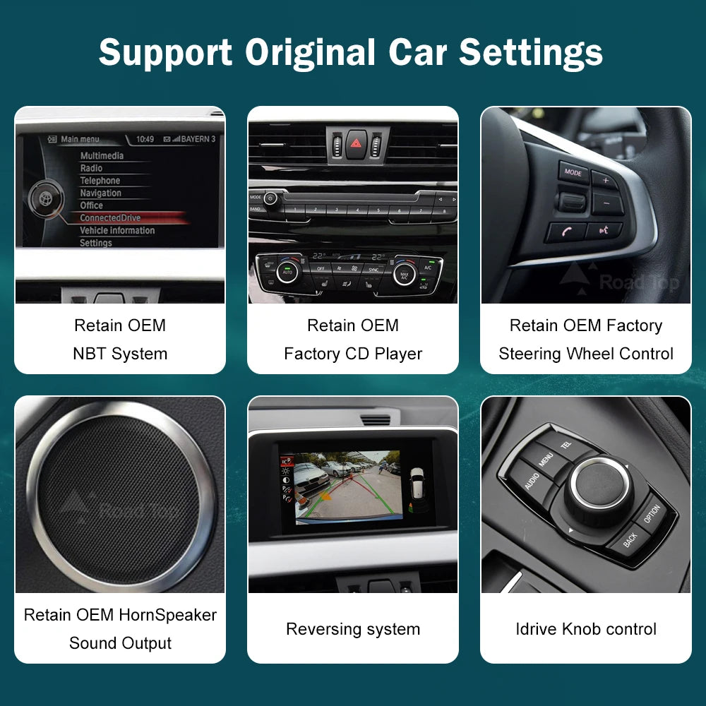 RoadTop 12.3' Wireless Carplay Car Multimedia Touch Screen For BMW X1 F48 2015-2017 NBT iD