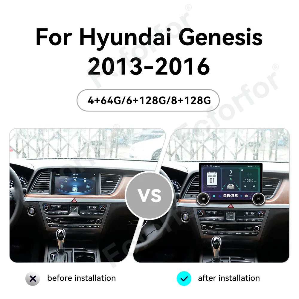 Ultra Clear Screen 11.5 Inch Android 15 HD Touch Wireless CarPlay For Hyundai Genesis 2013