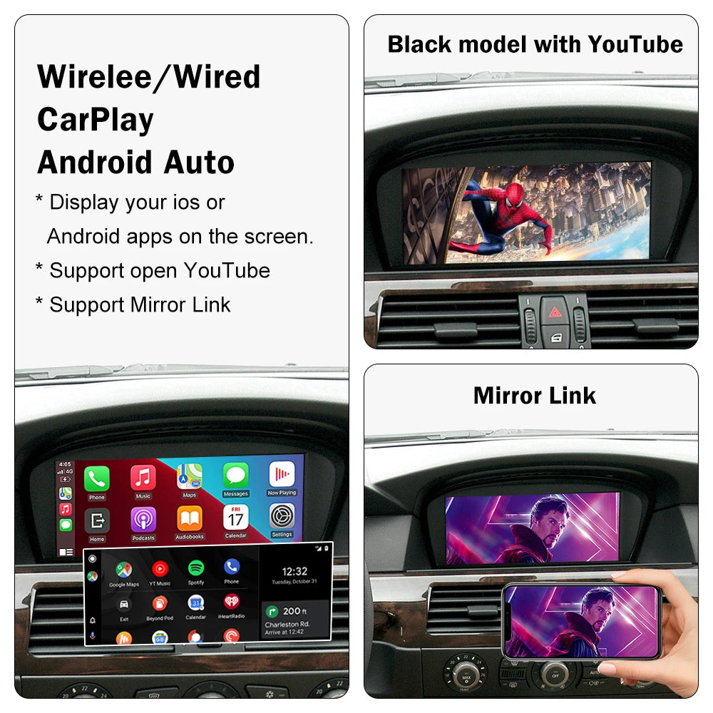 Wireless CarPlay for BMW 3 Series E90 E91 E92 E93 5 Series E60 E61 2008-2013 Android Auto  | AUTOKITSHOP