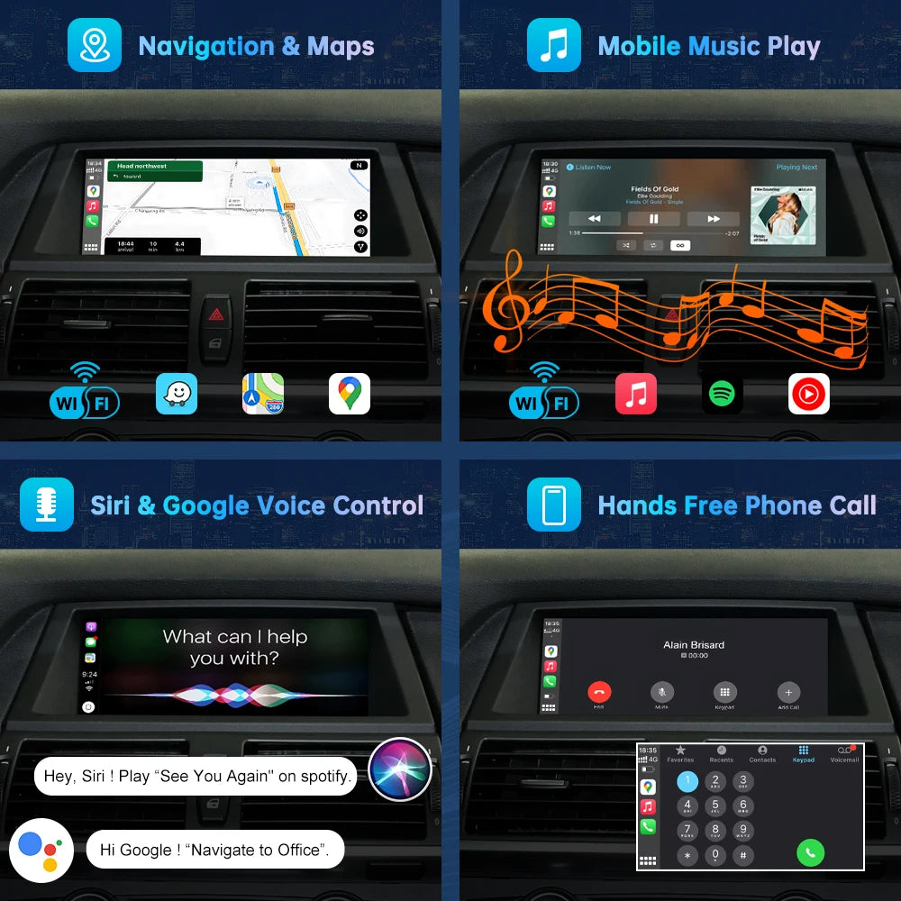 Road Top Wireless Carplay Decoder Interface For BMW X5 E70 X6 E71 2011-2013 X1 E84 2009-20 | AUTOKITSHOP