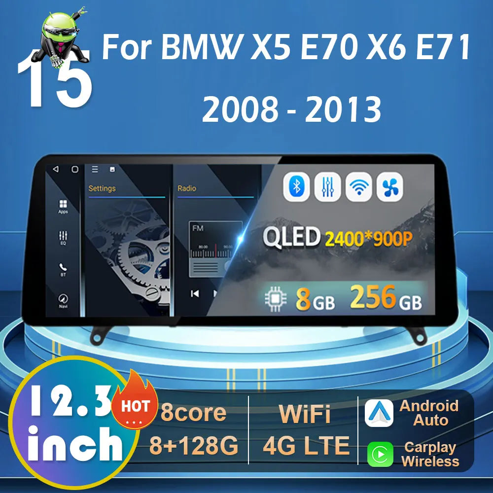 Carplay for BMW X5 E70 X6 E71 2008 - 2013 Android 15 DSP Stereo Car Multimedia Radio Playe | AUTOKITSHOP