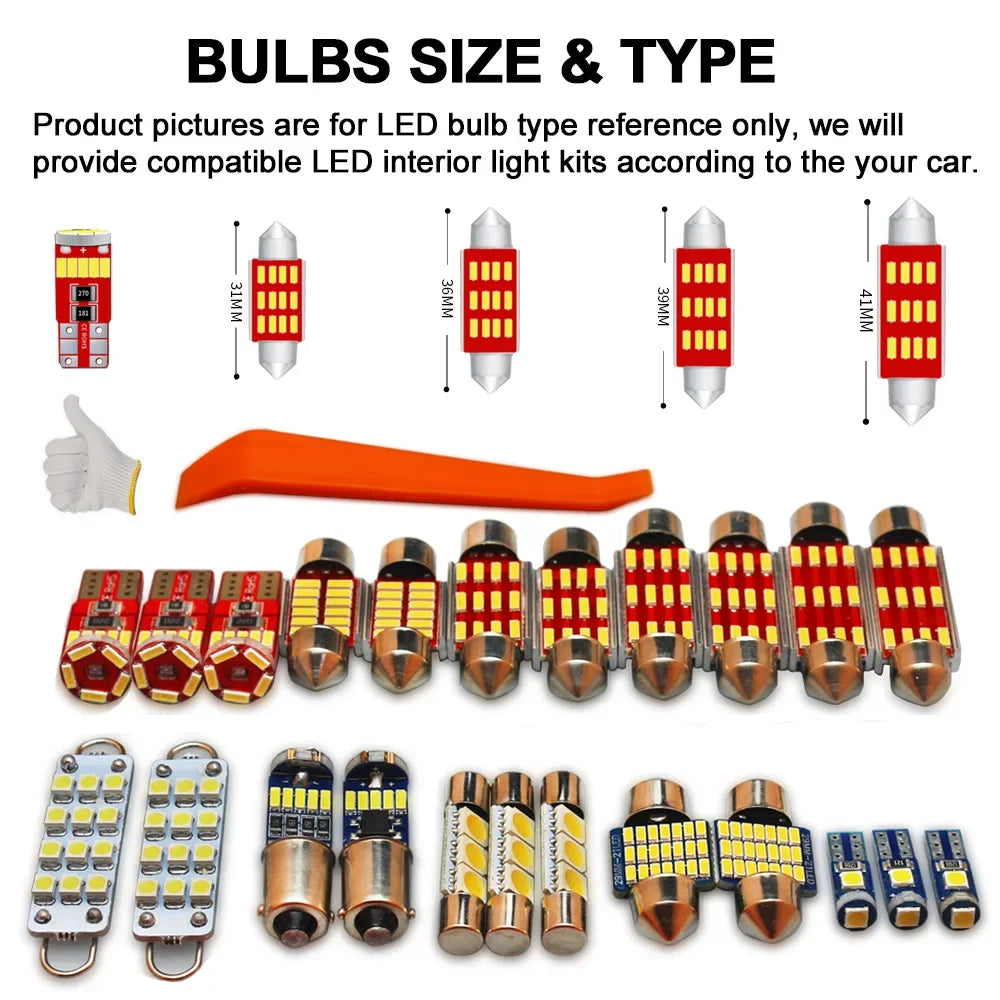 15-Piece LED Interior Light Kit for Chevrolet Chevy Colorado 2013-2015 - Canbus Dome Map Door Trunk Bulbs | AUTOKITSHOP