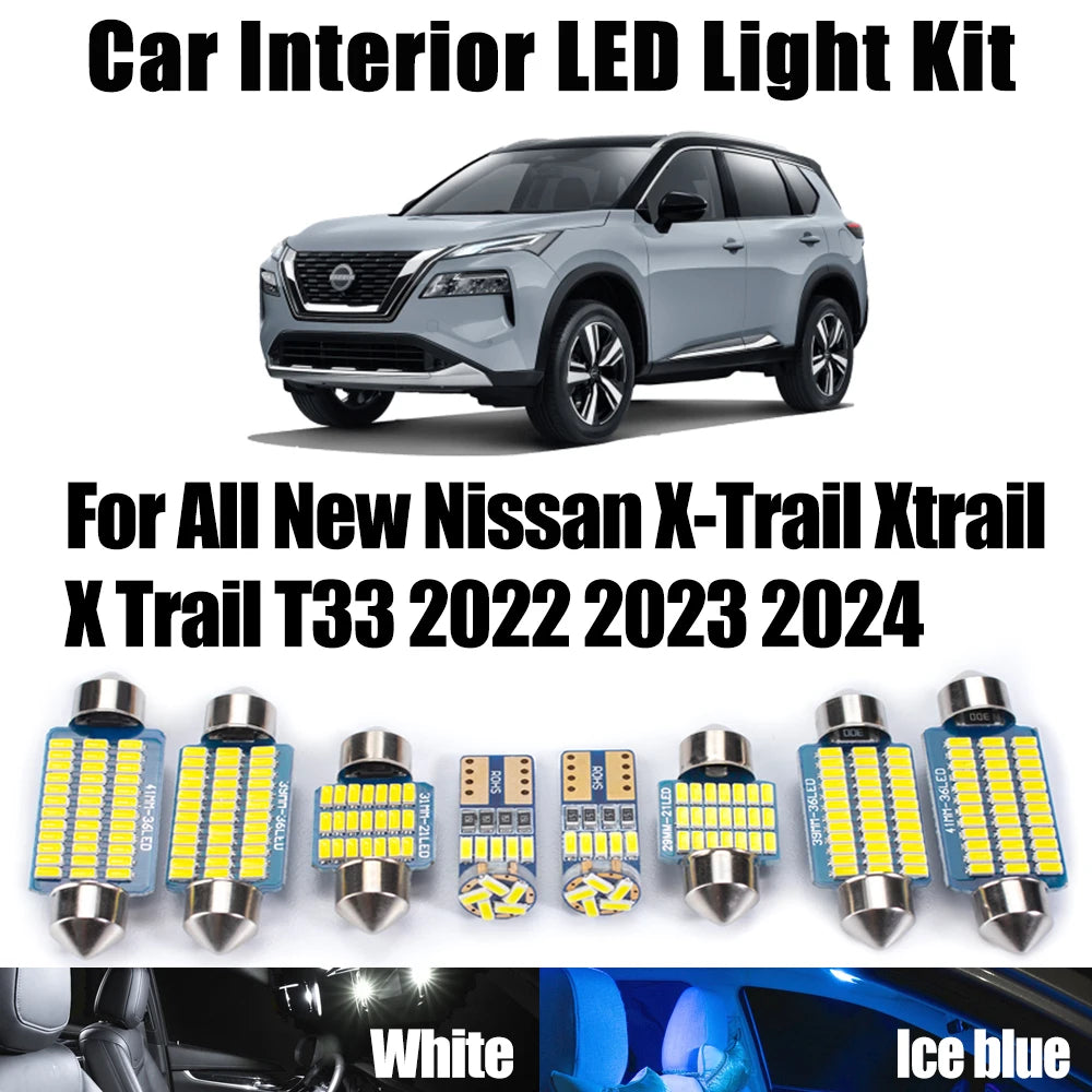 12-Piece LED Interior Light Kit for Nissan T33 - Canbus Error-Free Interior Bulbs