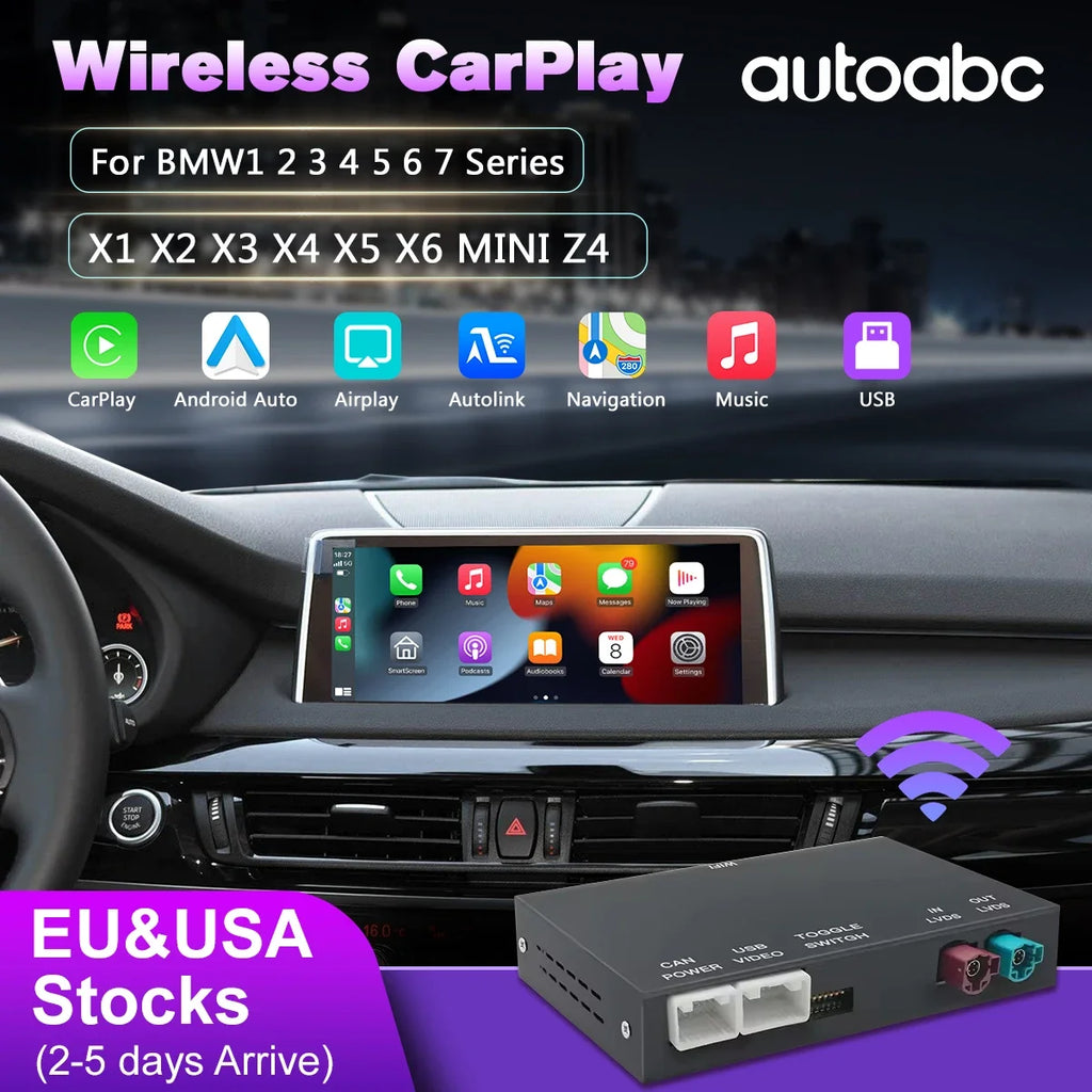 AUTOABC Wireless Carplay for BMW MINI F30 F31 F20 F21 F10 F01 X5 E70 X3 F25 NBT CIC System