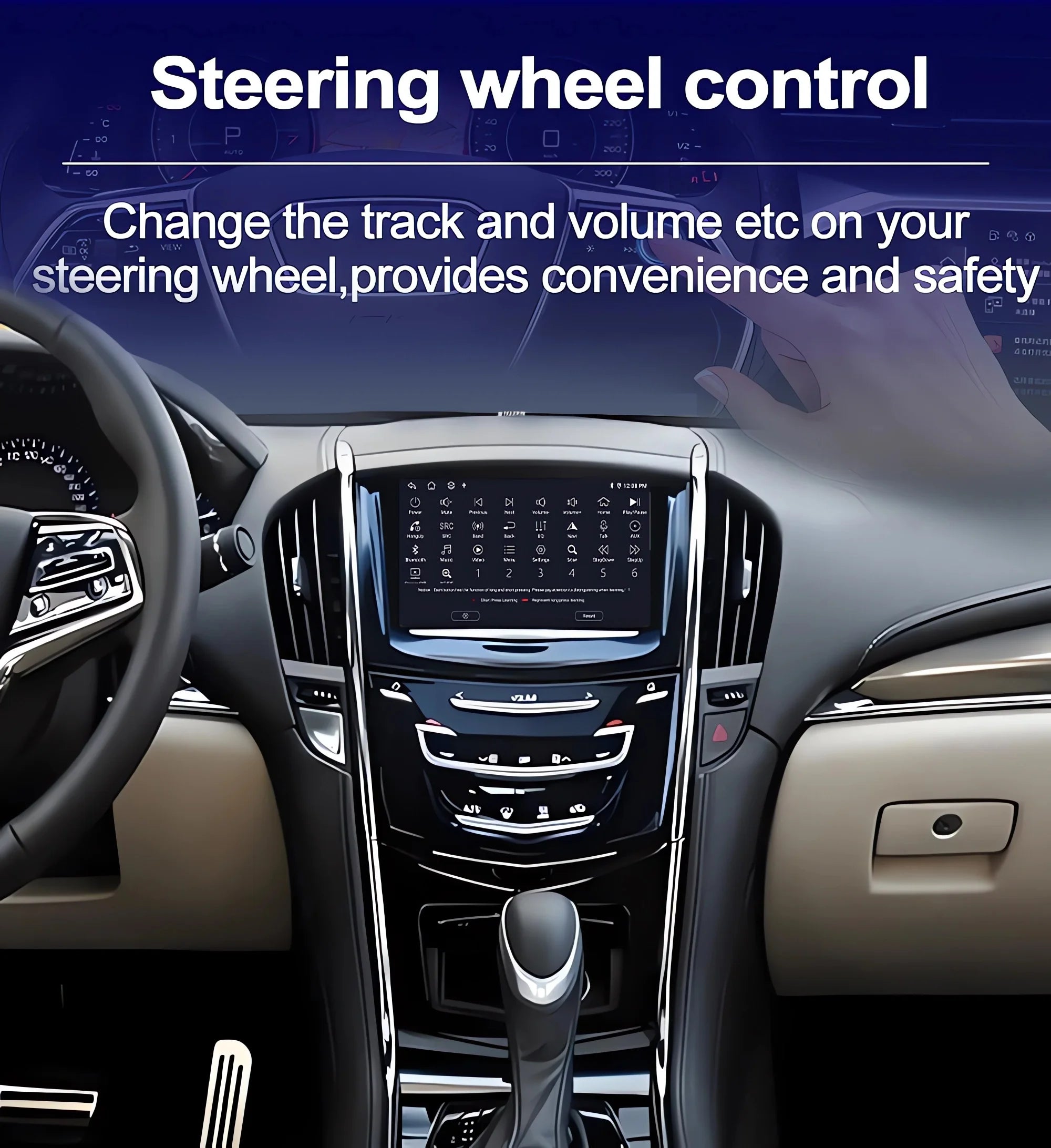 8“ Android 16 DSP Stereo For Cadillac ATS ATSL XTS SRX CTS 2013-2018 Bluetooth Wireless Ca
