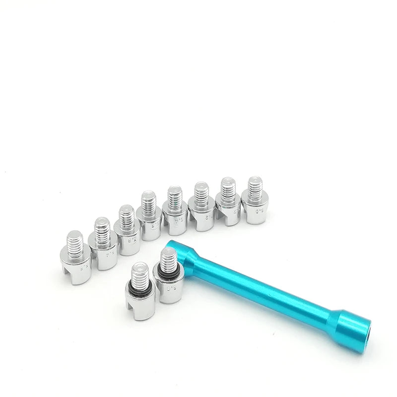 Blue CNC Motorcycle Spoke Wrench w/ 10 Hardened Tips 5.0-6.8 For Most Motorbikes