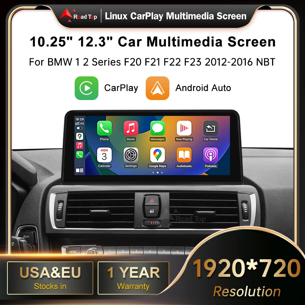 12.3'' Ultra-thin Touch Screen Wireless CarPlay Android Auto Multimedia Linux Screen For B