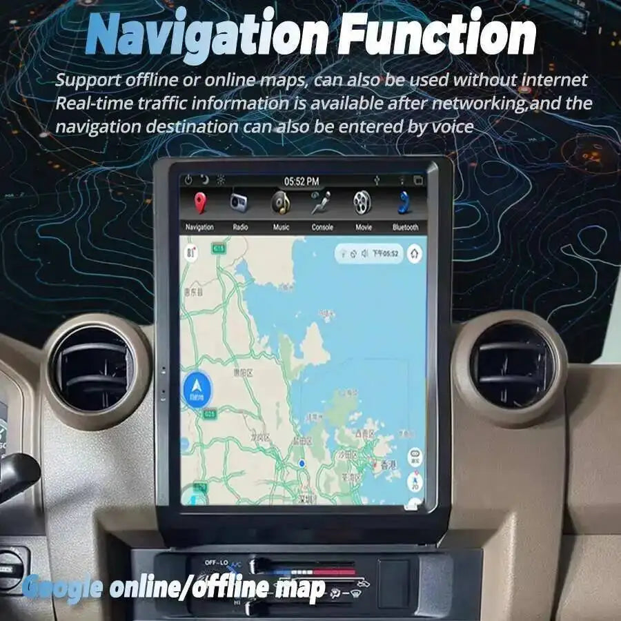 12.1inch GPS Navigation For Toyota Land Cruiser LC70 LC75 LC76 2007-2021 Android Screen CA | AUTOKITSHOP