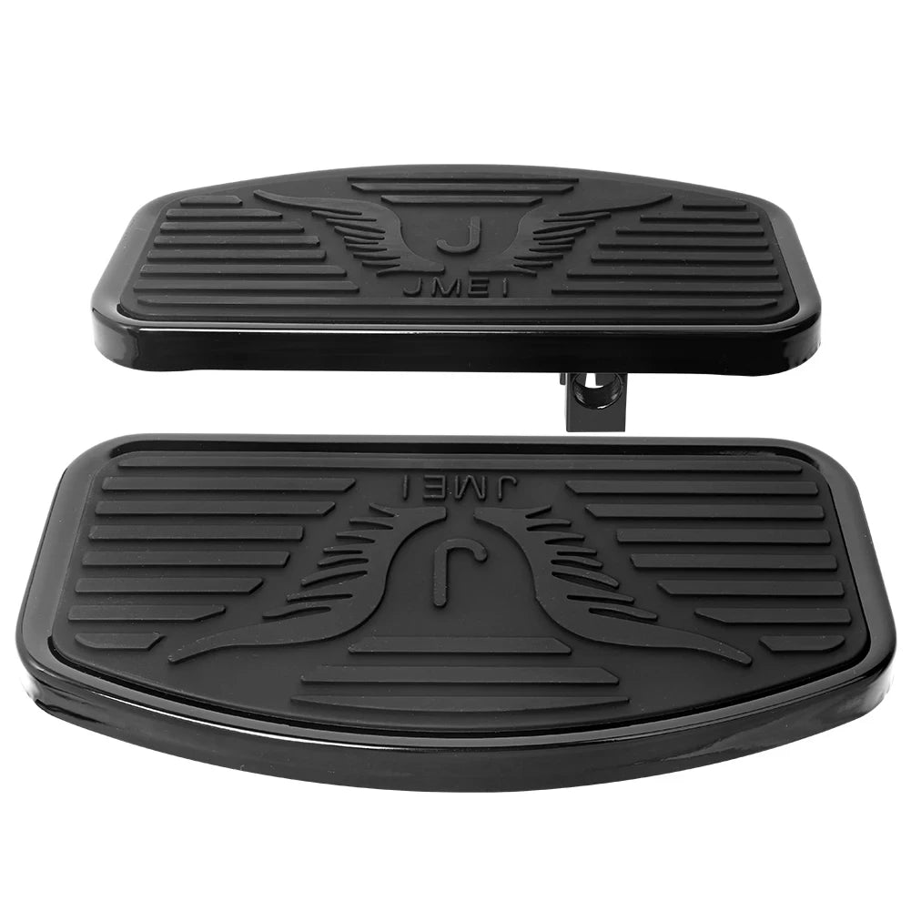 Black Front Driver Footpegs Floorboards Footrest For Honda Yamaha V-STAR XVS 400 Kawasaki Suzuki - Automotive LED Light