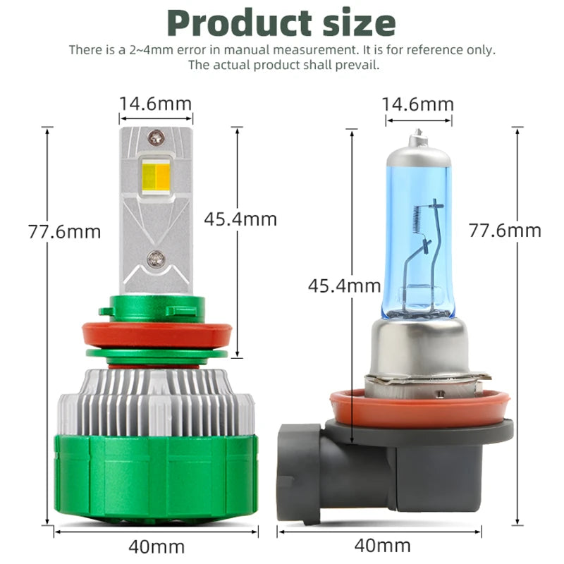 K14F Car LED Headlight 150W 12000LM Remote Control 3 Colors H1 H4 H7 H8 H9 H11 9005 9006 H
