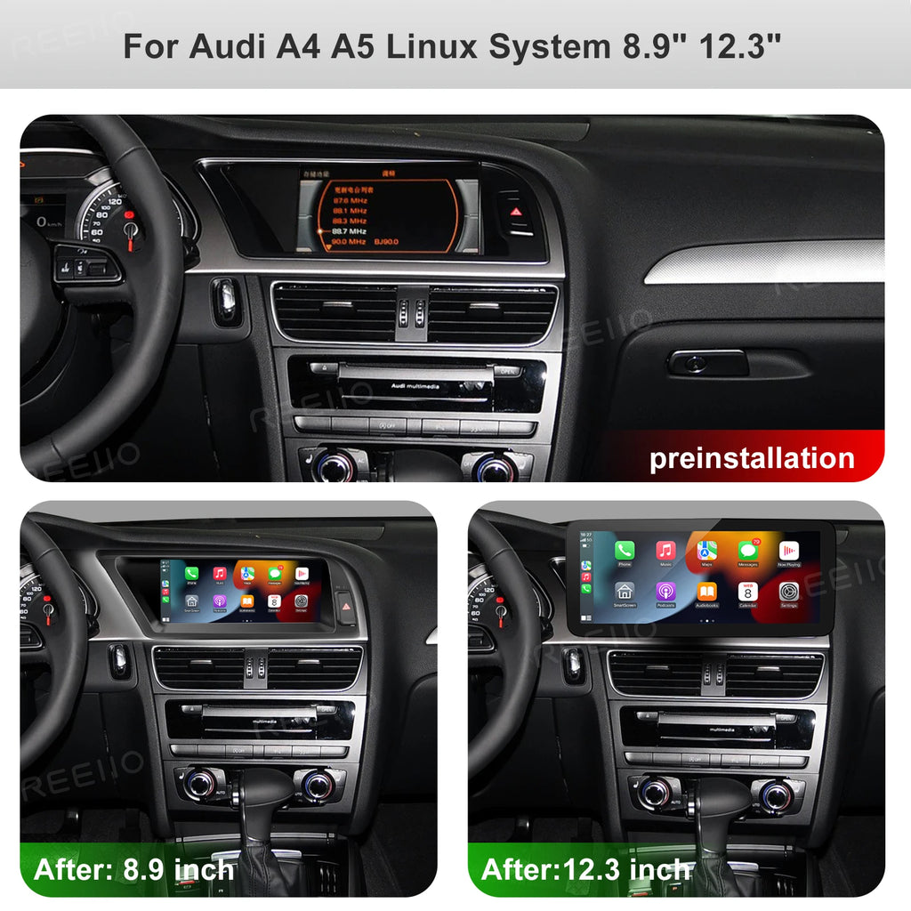 Suitable for Audi A4 A5 8.8 12.3-inch wireless touchscreen CarPlay,Android Auto,Linux syst
