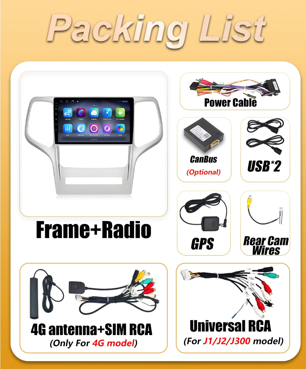 Android 16 Auto Carplay Car Radio For Jeep Grand Cherokee 2008 2009 2010 2011 2012 2013 Mu | AUTOKITSHOP