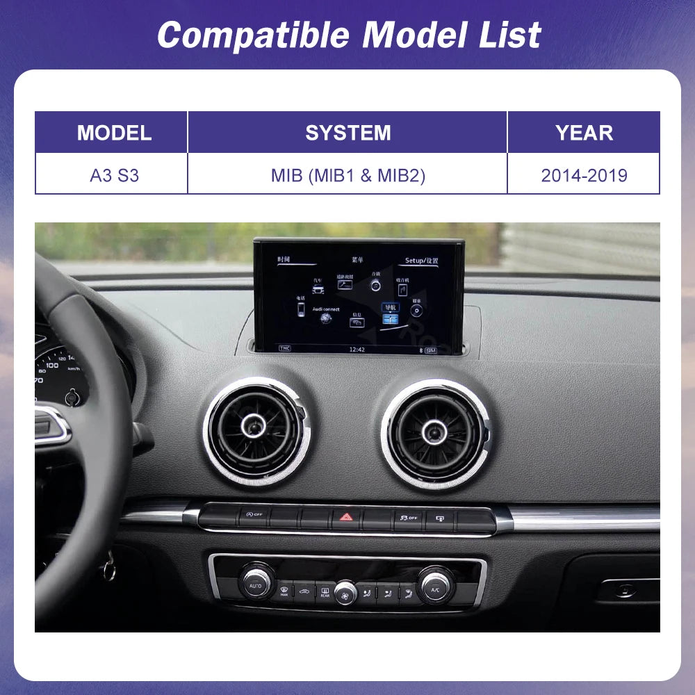 Road Top Linux Screen For Audi A3 S3 2014-2019 Wireless CarPlay Android Auto Airplay Radio | AUTOKITSHOP