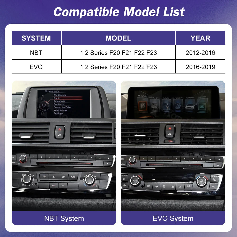 12.3" Ultra Touch Screen For BMW 1/2/ Series F20/F21/F22/F45/F46 Android Auto Wireless Car | AUTOKITSHOP