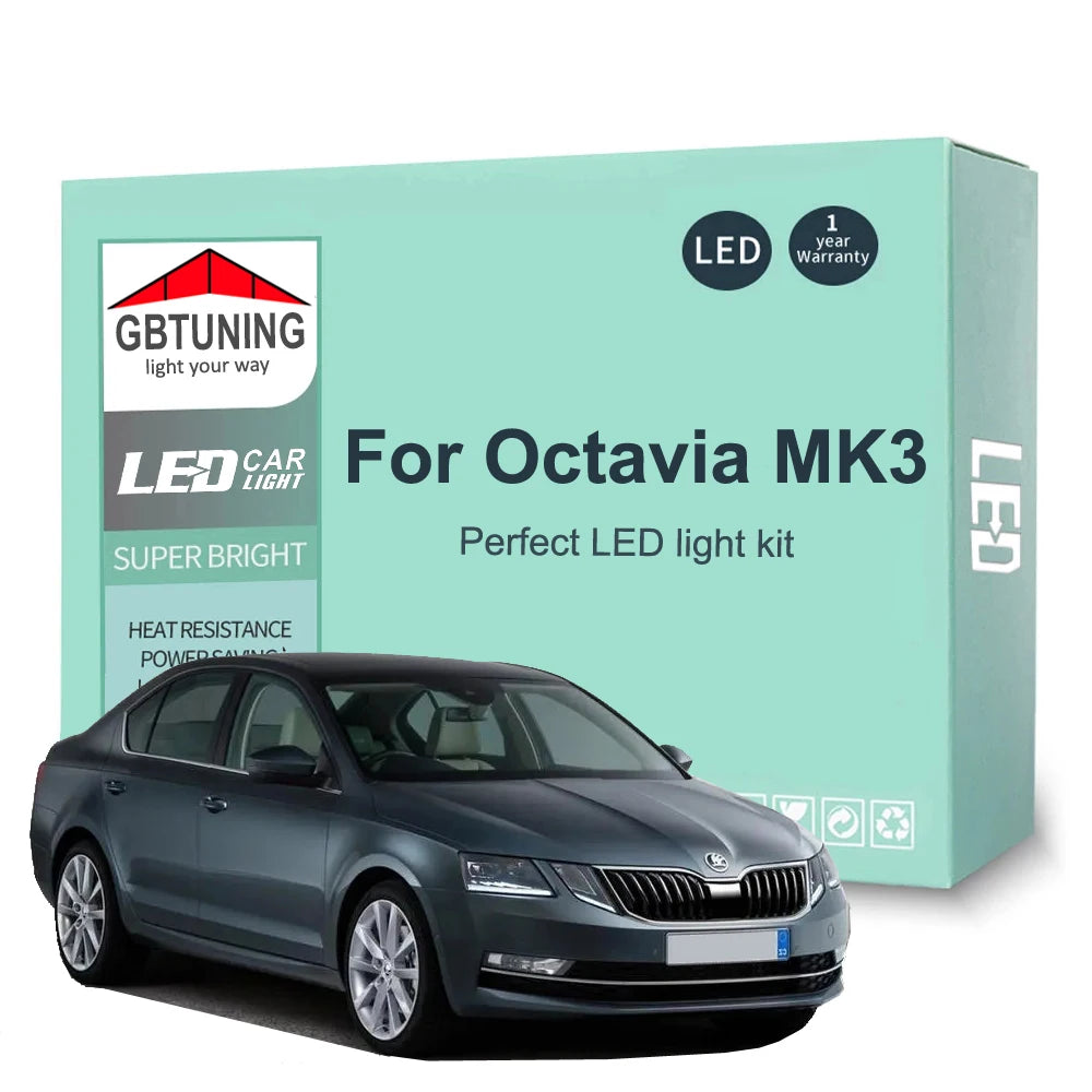 LED Interior Light Kit for Skoda Octavia 3 MK3 III A7 Sedan Combi 2013-2020 - Canbus Dome Map Door Trunk Bulbs | AUTO...