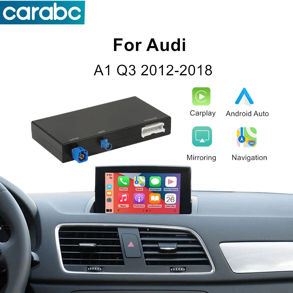 CARABC Wireless CarPlay Android Auto With AirPlay Mirror Link Function For Audi A1 Q3 2012