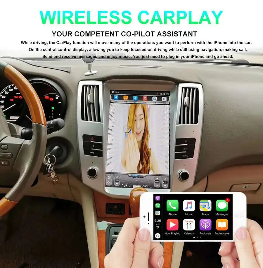 128G Android 14 IPS Screen Car GPS For Lexus RX300 RX330 RX350 RX400h Toyota Harrier Radio