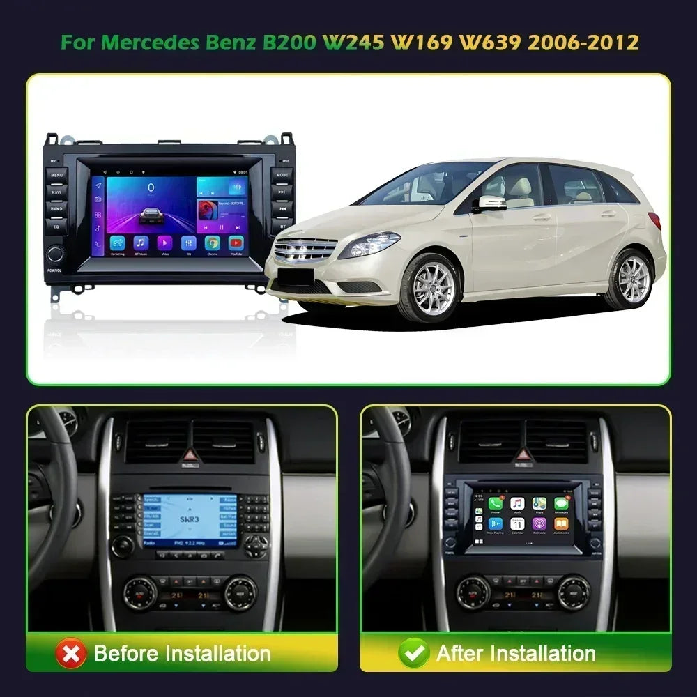 For Mercedes Benz B200 W245 W169 W639 Multimedia GPS Auto Car Radio BT WiFi Android GPS Na