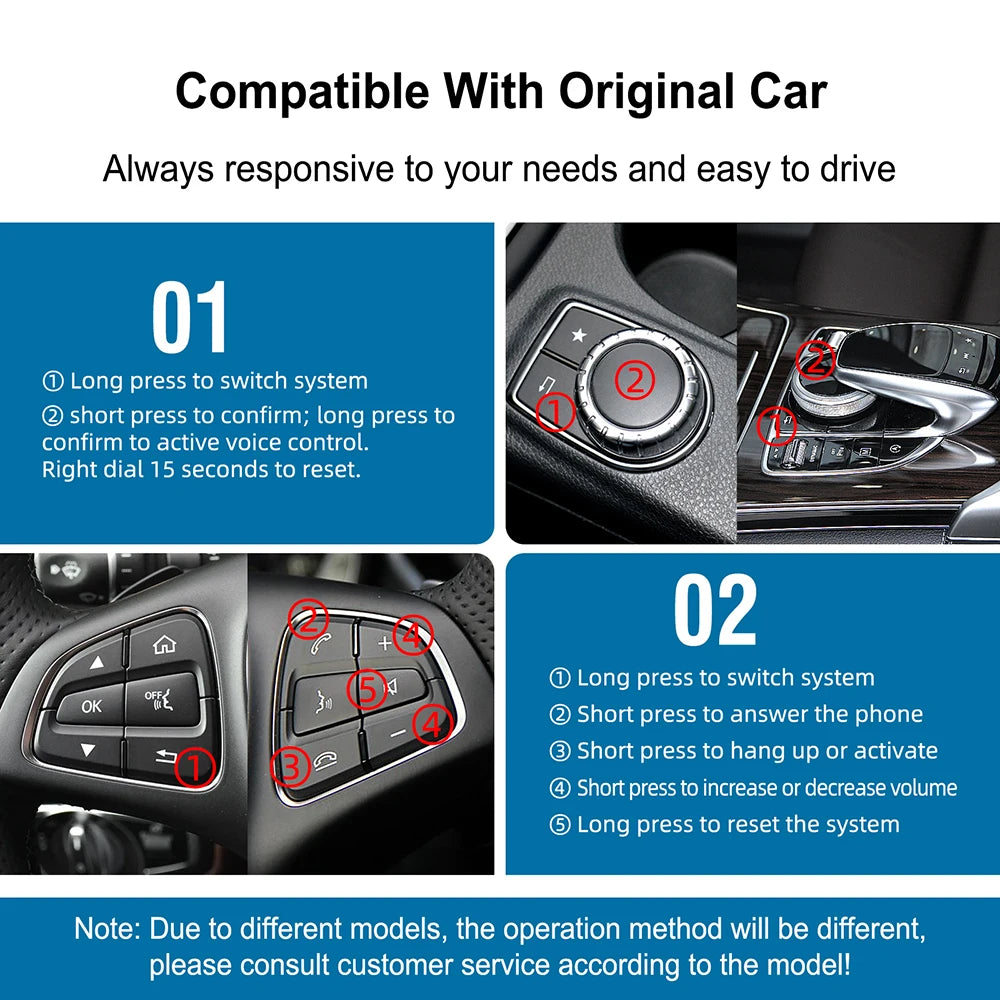 Wireless CarPlay Android Auto Fits For Mercedes A B C CL S CLA CLS CLASS GLA GLS GLC GLE V | AUTOKITSHOP