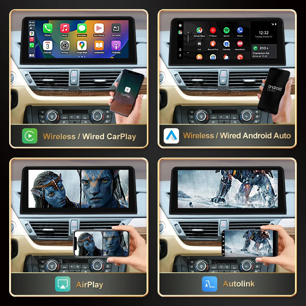 12.3 inch RoadTop Wireless Carplay Car Multimedia Touch Linux Screen For BMW X1 E84 2009-2