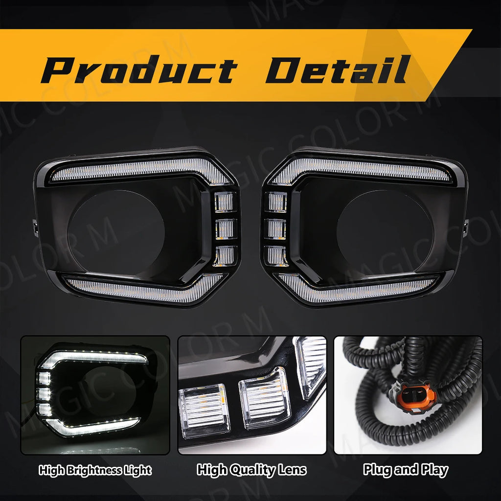 LED Fog Lamps For Toyota Tacoma 2016 2017 2018 2019 2020 2021 2022 DRL Daytime Running Lig | AUTOKITSHOP