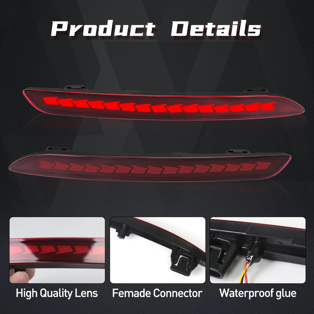 For Honda Accord 2023 2024 LED Rear Bumper Reflector Light Auto Brake Warning Lamp Waterpr | AUTOKITSHOP
