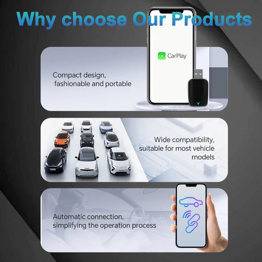 2025 NEW 2 In 1 Wireless Carplay AI Box Android Auto Plug And Play Applicable To Convert O