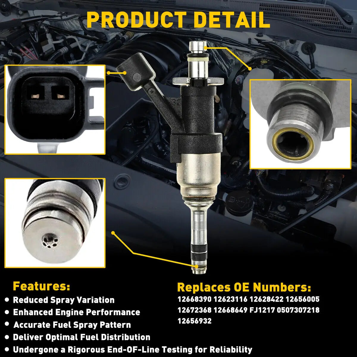 Fuel Injector 12668649 12623116 for Chevrolet Silverado 1500 GMC Sierra 1500 4.3L 5.3L 126