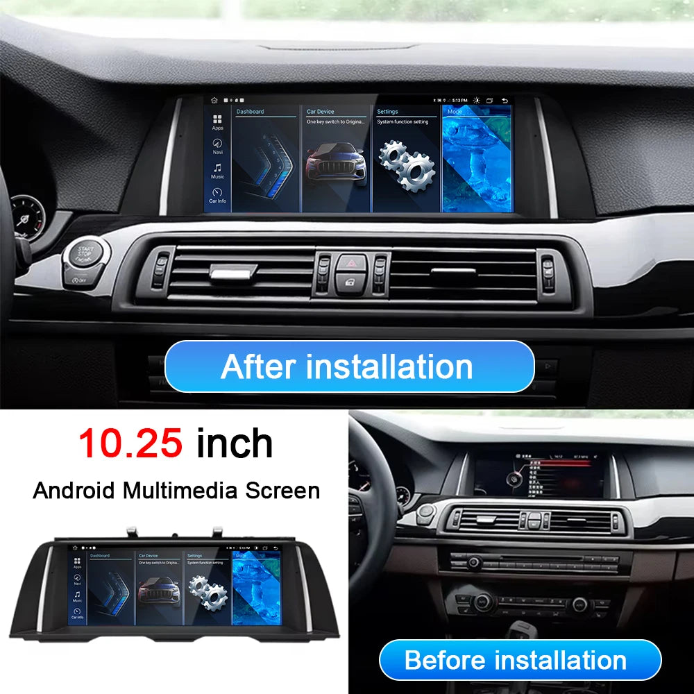 10.25" Touch Screen Wireless CarPlay Player For BMW 5 Series F10 F11 CIC NBT System Car St