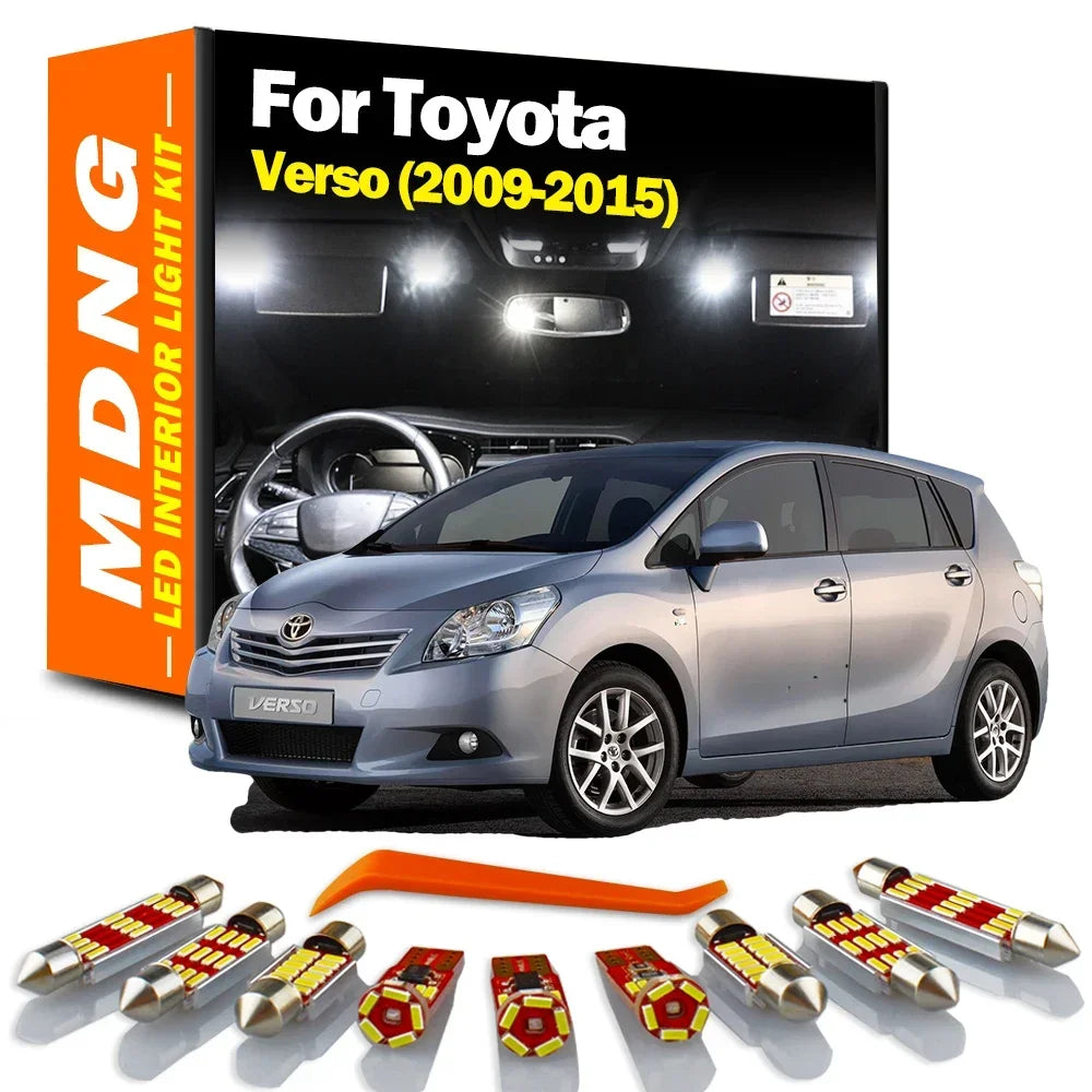 10-Piece LED Interior Light Kit for Toyota Verso - Canbus Error-Free Bulbs | AUTOKITSHOP