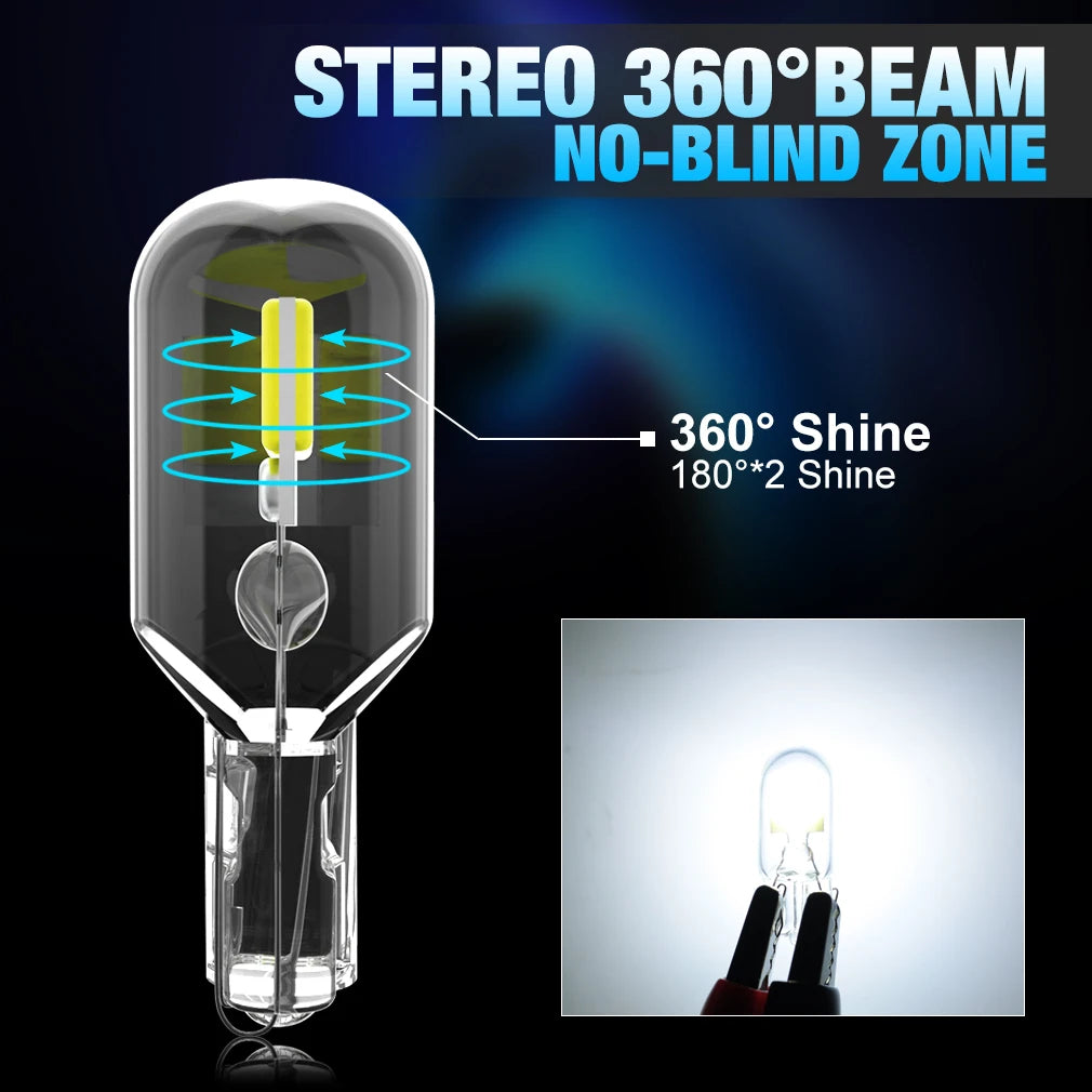 2x W5W T10 LED CANBUS No Error 5W5 DC 12V 6000K 194 168 LED Car Interior Map Dome Lights A