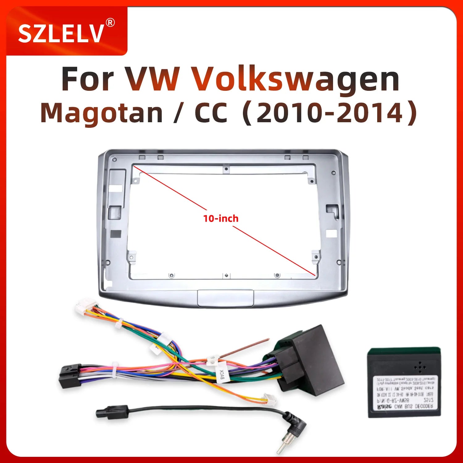 9 Inch Car Radio Dashboard Frame Panel Kit For Volkswagen Magotan Passat 2-DIN Stereo Moun