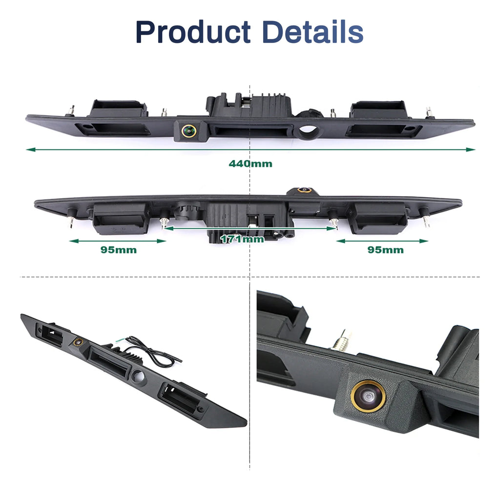 CCD AHD 1080P 170°CVBSCar Rear Trunk Handle Camera For Audi A3 A4 A5 A6 B6 A6L S6 B7 A8 A8