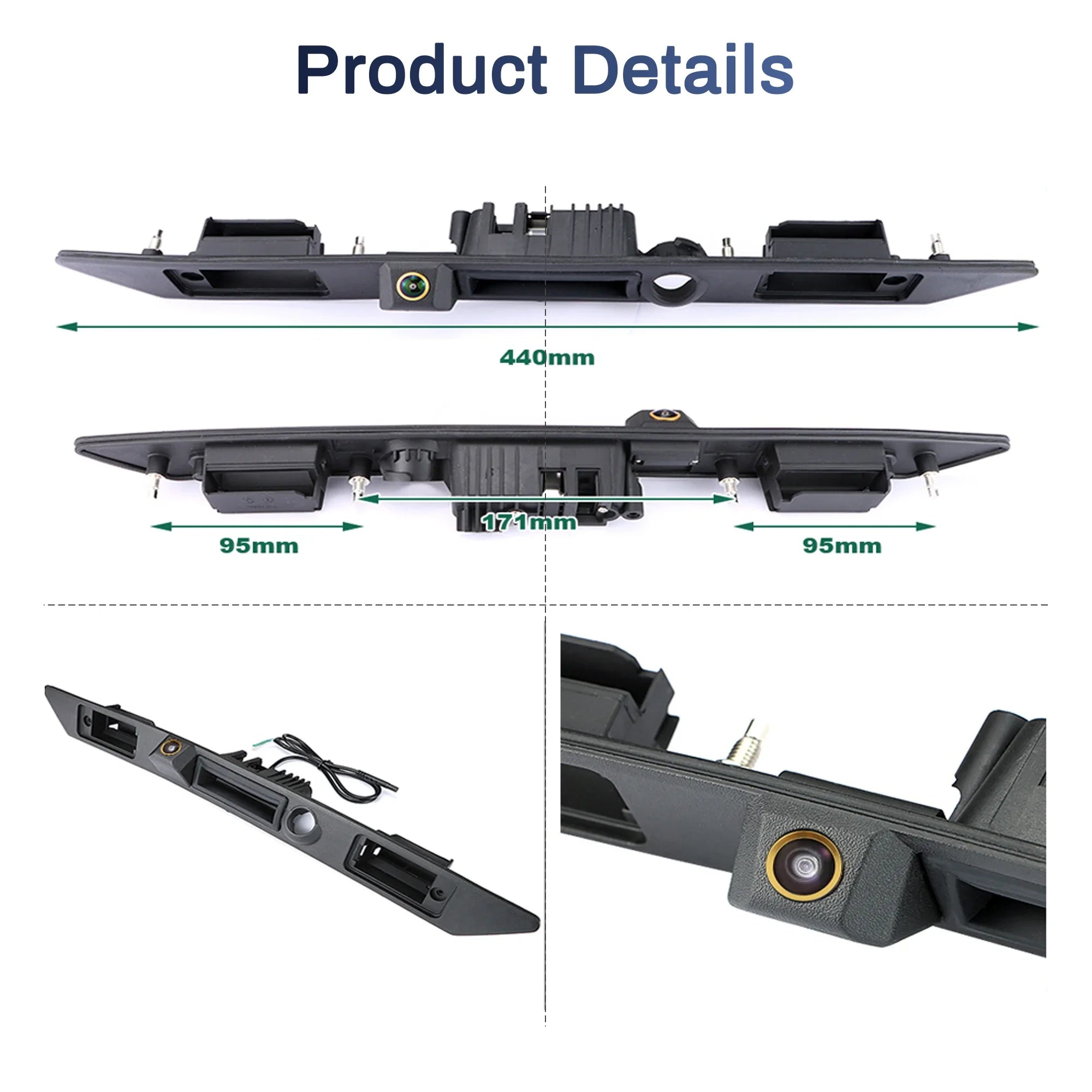 CCD AHD 1080P 170°CVBSCar Rear Trunk Handle Camera For Audi A3 A4 A5 A6 B6 A6L S6 B7 A8 A8