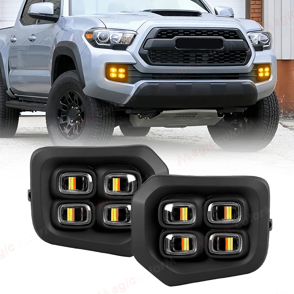 LED DRL For Toyota Tacoma 2016 2017 2018 2019 2020 2021 2022 2023 Turn Signal Lamps Daytim | AUTOKITSHOP