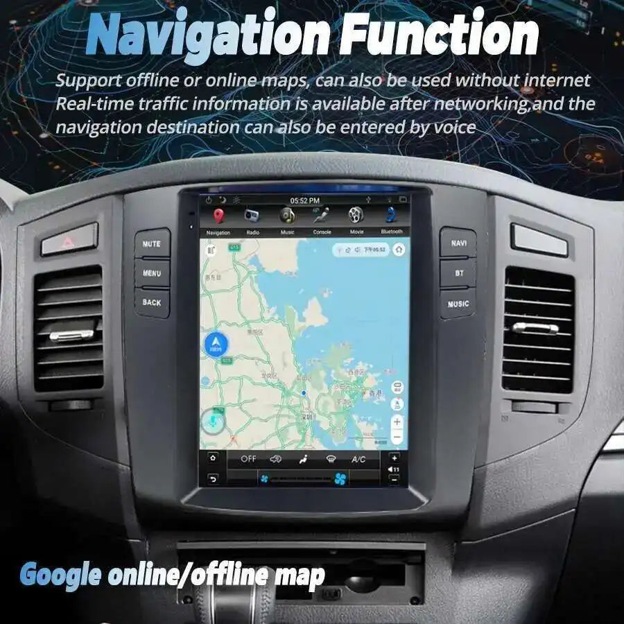 10.4inch For Mitsubishi Pajero Sport V97 V93 Vertical Screen Car Radio Rockford GPS Androi
