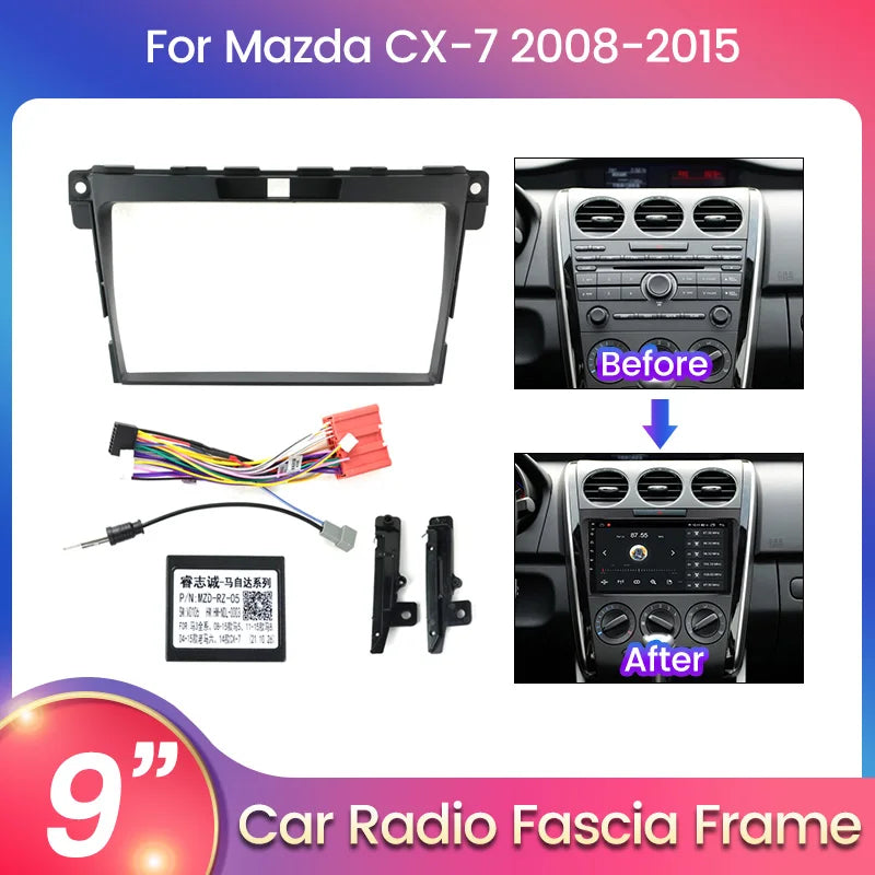 For Mazda CX7 Mazda CX-7 2008-2015 Radio Dashboard Panel Multimedia Player Frame Power Cor | AUTOKITSHOP