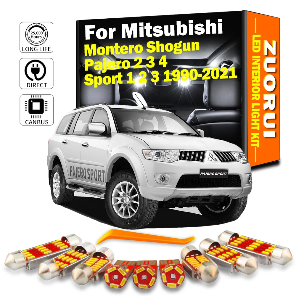 LED Interior Light Kit for Mitsubishi Montero Shogun Pajero 2 3 4 And Sport 1 2 3 1990- 2020 - Canbus Dome Map Door T...