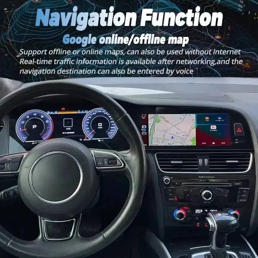 Dual Screen Car Video Android Auto Multimedia Player 12.3+10.25" For Audi Q5 2005-2016 GPS | AUTOKITSHOP