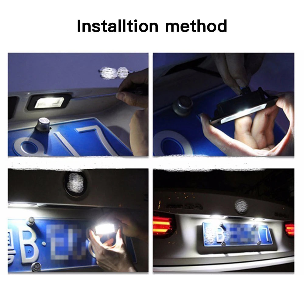 BEVINSEE 2pcs LED Licence Number Plate Lights For Citroen C5 01-08 C4 Grand Picasso 2006-2