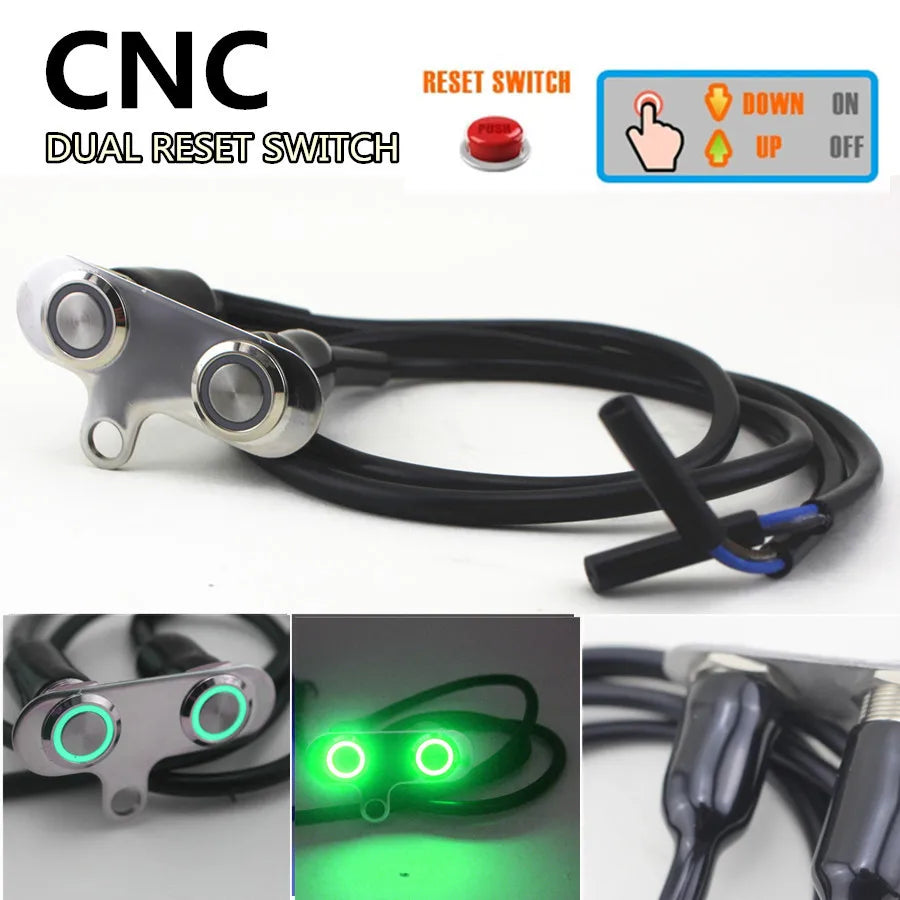 Horn Engine Start Kill Dual Button Self-return Reset Switch Universal CNC Motorcycle Handl