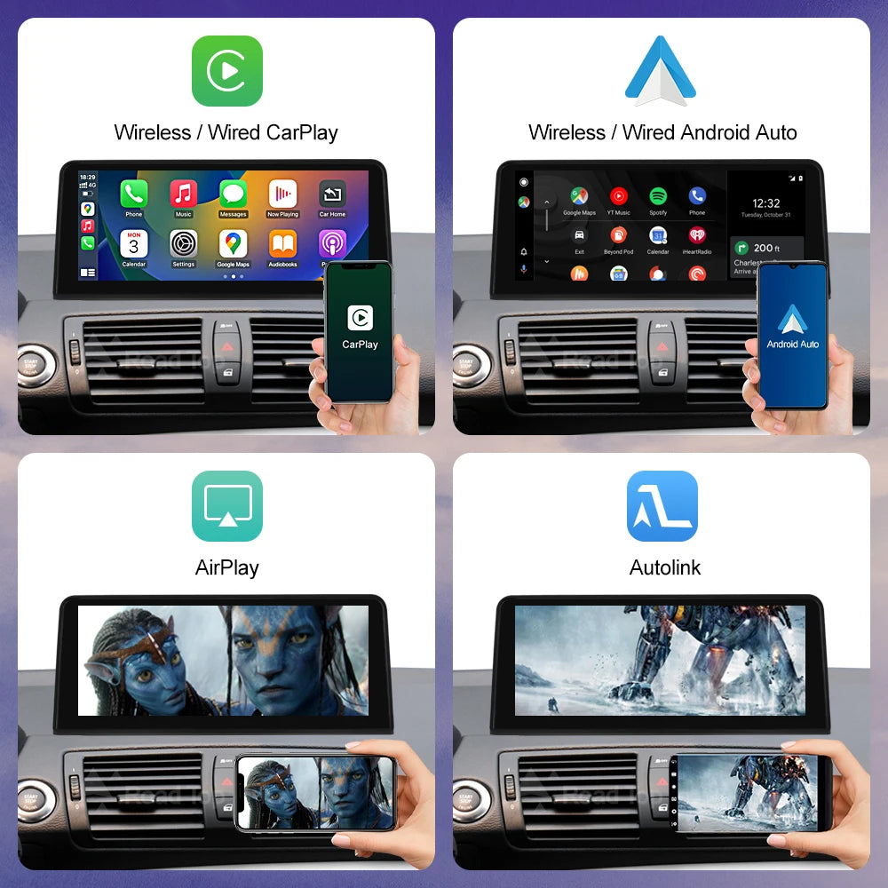 10.25" Wireless CarPlay Android Auto Car Multimedia Touch Screen For BMW 1 Series E81 E82  | AUTOKITSHOP